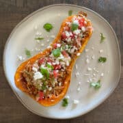 Macro friendly stuffed butternut squash