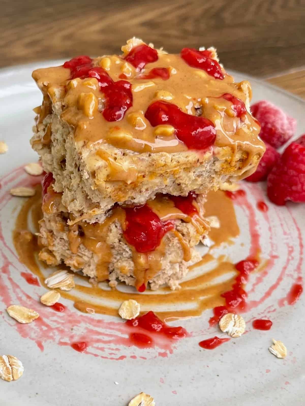 Peanut Butter and Jelly baked oats