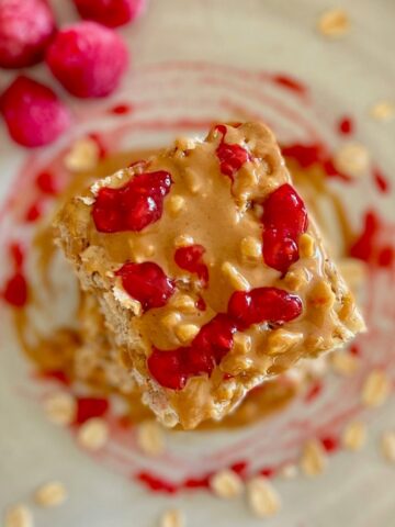 Peanut Butter and Jelly Baked Oats