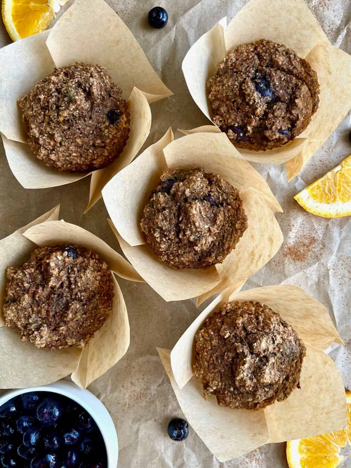 Blueberry bran muffins