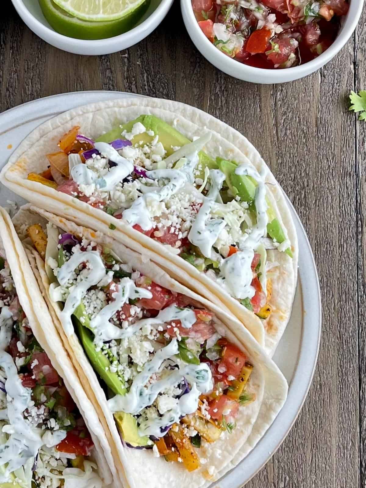 Sautéed Summer Squash Veggie Tacos
